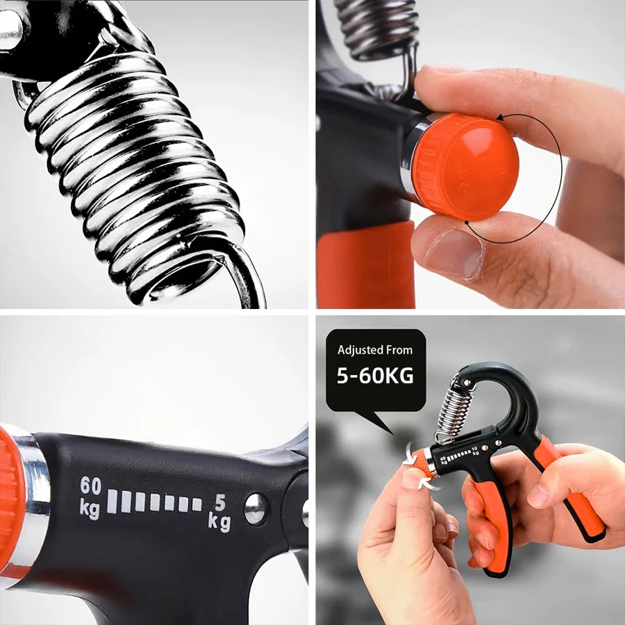 Professional Adjustable 5-60kg Steel Spring Hand Gripper Portable Forearm Workout Tool for Men Women for Gym Training Physical